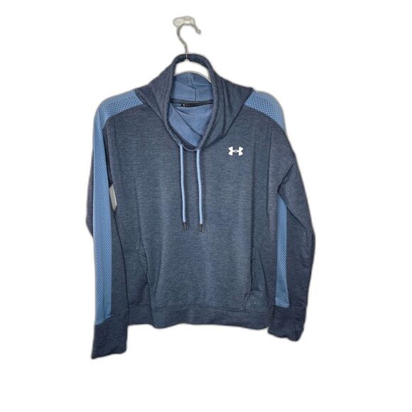 Under Armour Women's Blue Scuba Neck Loose Fit Sweatshirt Size Small - Picture 1 of 6